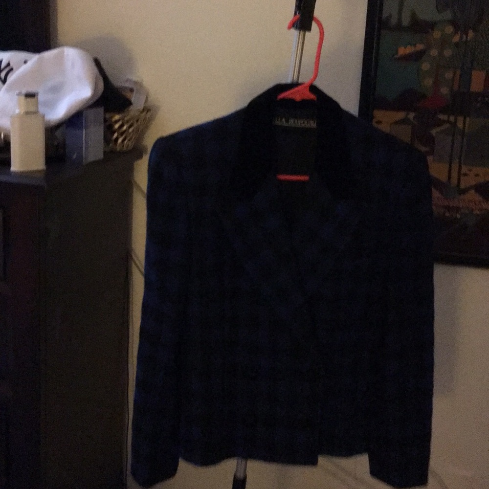 Blue/black double breasted blazer